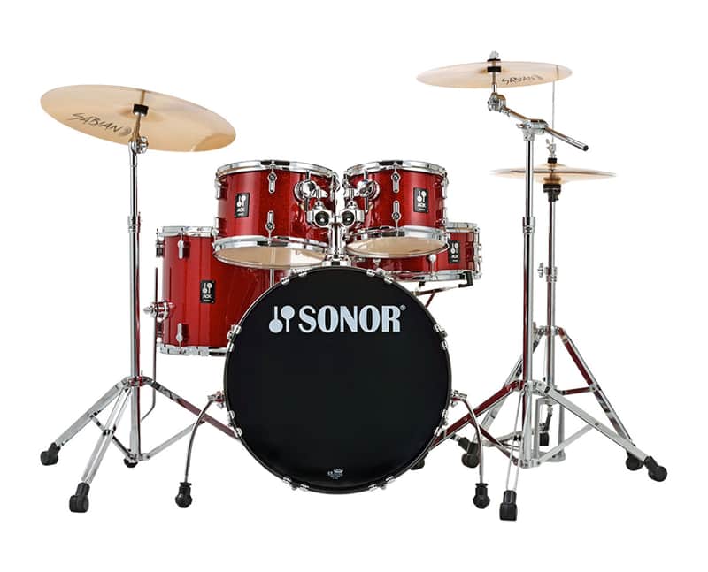 Sonor AQX Studio Drum Set w/ Hardware & Cymbals - Red Moon Sparkle image 1