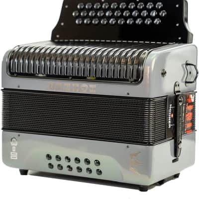 Mint Hohner Corona II MIG - Next Generation Diatonic Accordion GCF Silver Rainbow image 2