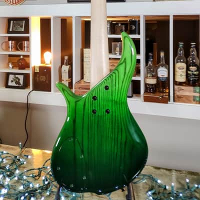 F Bass BN5 Burled Maple Top with Matching Headstock, Transparent Fade Green Gloss! image 8