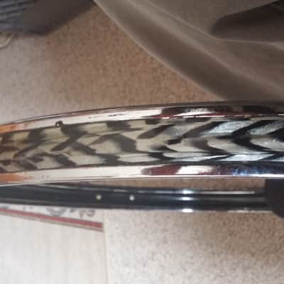 Pearl VINTAGE Japan 20" Chrome Bass DRUM Hoop Black White ONYX AGATE White TIGER RARE !!! 60s 70s image 7