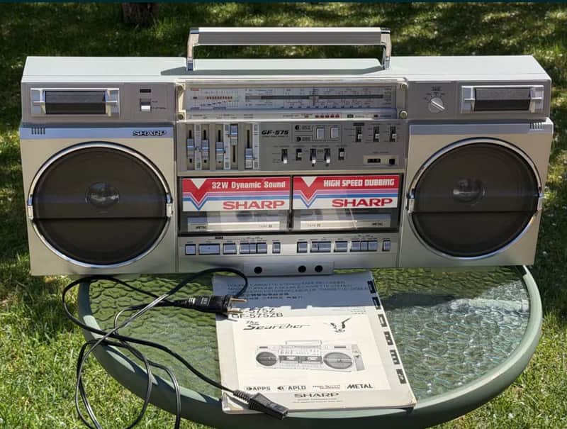 Sharp GF-575Z Rare Vintage Dual Cassette Boombox Japan MINT 1 Owner Warranty image 1