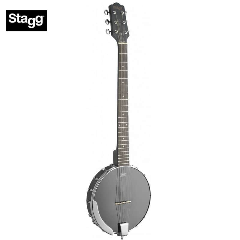 Stagg BJW-OPEN 6 Open Back Mahogany Body Nato Neck 6-String Banjo Guitar w/Guitar Headstock image 1