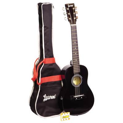 Lauren LAPKMBK 30" 1/2-Size Kids' Steel String Acoustic Guitar Package Black