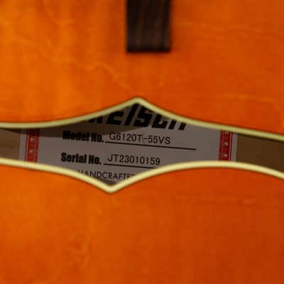 Gretsch G6120T-55 Vintage Select '55 Chet Atkins Hollow Body with Bigsby 2023 Vintage Orange Stain image 10