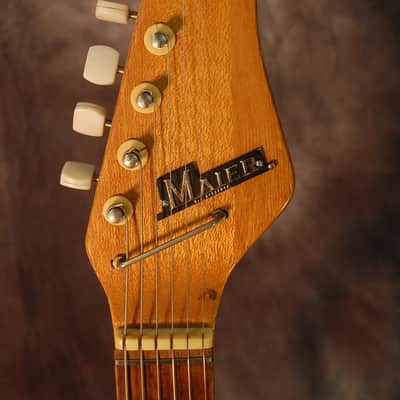 Maier by Guyatone Two Pickup Mirror'd Pickguard Solid Body Original Case 1960's Sunburst image 5