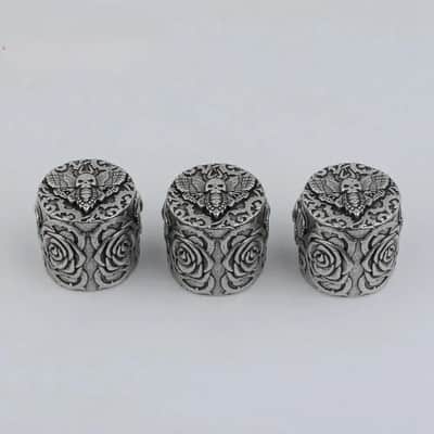 3pcs Aged Silver Guitar and Bass Butterfly Control Knobs Set image 2