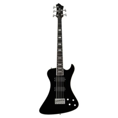 Hagstrom Nekromant 5 Single Cut 5-String Bass Guitar - Black Gloss - Open Box image 2