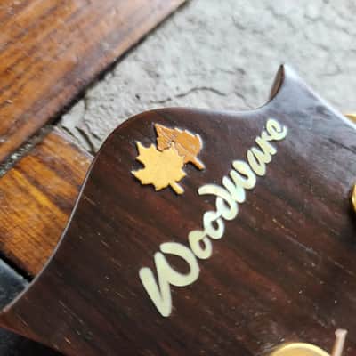 Woodware 1660CE bowl-back electric/acoustic w/LR Baggs pickup + Ovation case - natural image 8