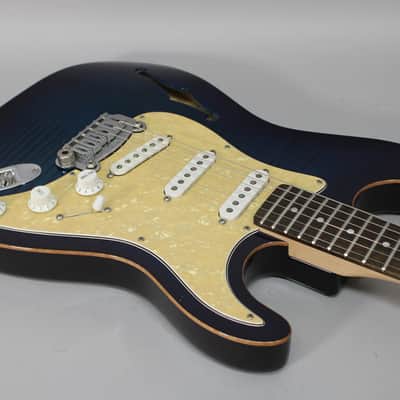 2010 G&L USA Legacy Semi-Hollow Flametop In Blueburst w/OHSC image 9