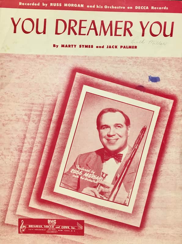 (USED/VINTAGE Sheet Music) You Dreamer You - Russ Morgan - Piano/Vocal/Guitar image 1