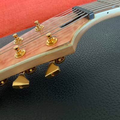 Refinished Jackson JS32-7 Dinky 7 String Guitar 3A Quilt Maple Coral Top image 10