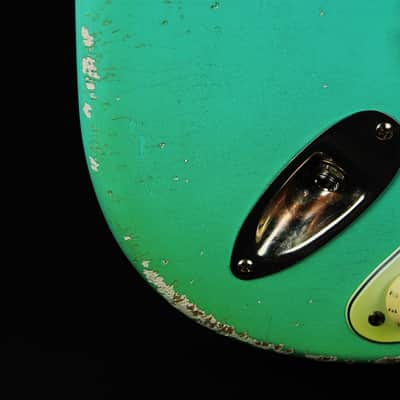 Riccardi Relics USA Strat, Fralin Blues Special pickups, MJT Seafoam Green Alder body, Nitro Roasted Maple neck with painted headstock, Hardcase image 15