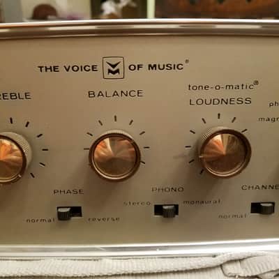 Voice of Music 30 Watt Stereo EL84 tube amp hifi V-M VM 1428 1963 - brown and gold image 4