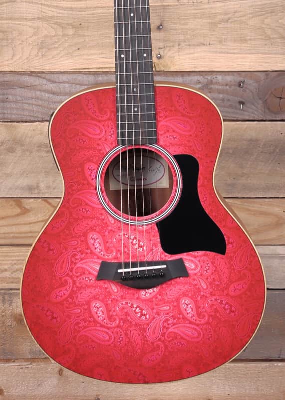 Taylor Special Edition GS Mini-e Acoustic/Electric Guitar Fuchsia Pink Paisley w/ Gigbag image 1