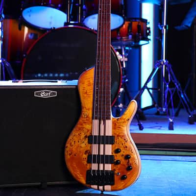 Cort A5 Plus SC | 5-String Bass Guitar. Amber Open Pore. New with Full Warranty! image 11