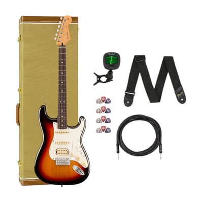 Fender Player II Stratocaster HSS Rosewood Fingerboard 3-Color Sunburst Bundle with Hardcase, Cable, Tuner, Strap and Liberty Music Pick Pack(12) image 1