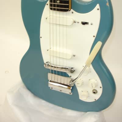 Vintage 60's Kalamazoo by Gibson KG-2A Electric Guitar, Las Vegas Blue w/ Gibson Chipboard Case image 3