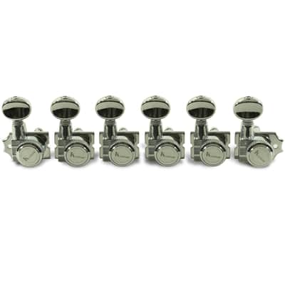Kluson 6 In Line Locking Revolution Series H-Mount Non-Collared Tuning Machines W/ Staggered Posts image 1