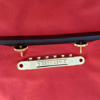 Inlaid ebony Bridge  for Gibson L-5 and high end Archtops Mid 70's - Ebony/Gold image 7