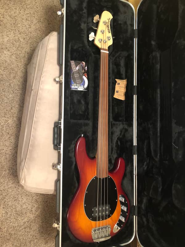 Ernie Ball Music Man Stingray 4 Fretlesd 2014 Tobacco Burst image 1
