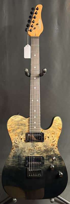 Schecter PT Standard Electric Guitar Black Fade Burst Burl Finish image 1