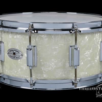 1967 Rogers Dynasonic Snare Drum White Marine Pearl : 6.5 x 14 image 2