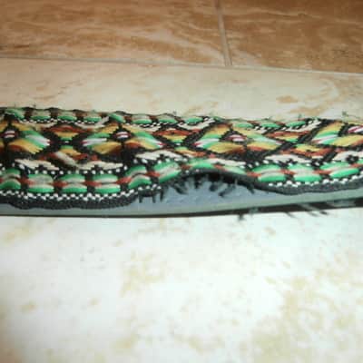 Vintage 1960's Ace-Style Guitar Strap! Green, Yellow, White! image 5