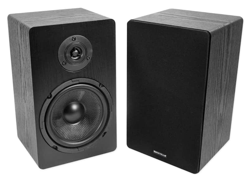 2) Rockville RockShelf 68B 400w Black 6.5 inch Home Theater Bookshelf Speakers/8 Ohm image 1