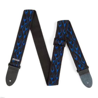 DUNLOP D38-11BL FLAMBE Blue Guitar Strap image 1