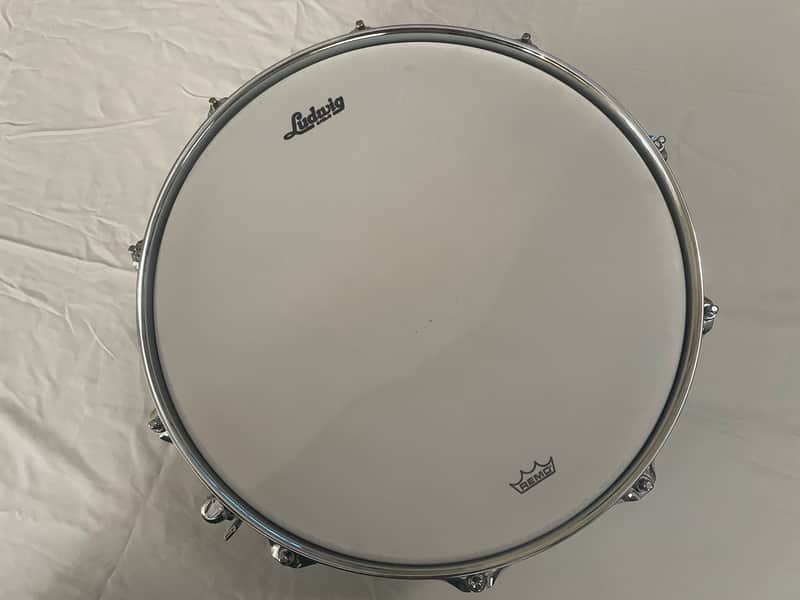 Ludwig LM402 Supraphonic 6.5x14" 10-Lug Aluminum Snare Drum 1985 - Present - Chrome-Plated image 1