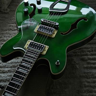 Hagstrom VIKDLXCUS-EDG Viking Deluxe Limited Edition Semi-Hollow 2010s - Emerald Green image 13