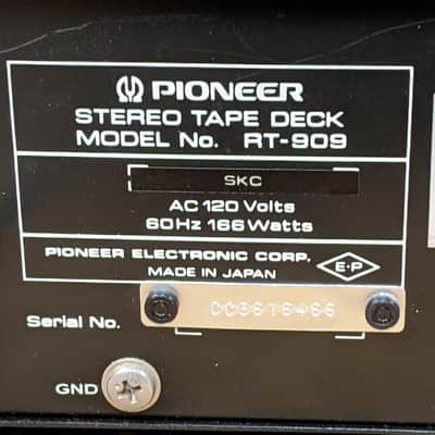 Pioneer RT-909 4-Track Stereo 1/4" Reel-to-Reel Tape Deck W/Gold Hubs image 13