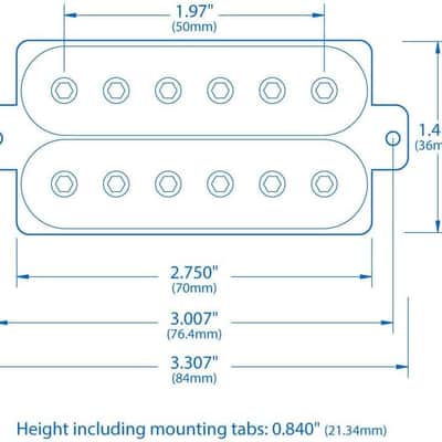 StewMac 70s Distortion Humbucker Pickup, Bridge Position, Zebra Exposed Coils image 3