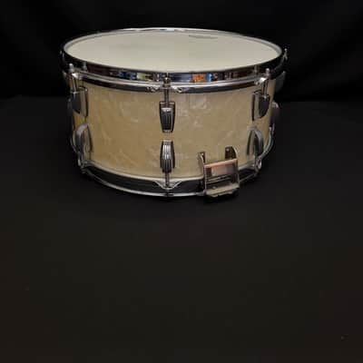 WFL Ludwig New Classic Ray McKinley 14" x 6,5" snare drum 1950's - White Marine Pearl image 7