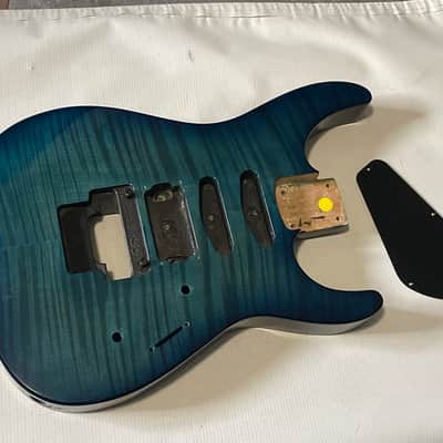 2000's Made in Japan Jackson DK2 Dinky Blue Flame Guitar Body Floyd Ready image 1