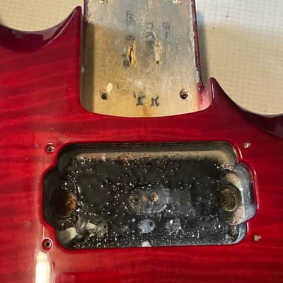 2000's Japan Jackson DKMG Dinky Red Flame Guitar Body Floyd Ready image 7