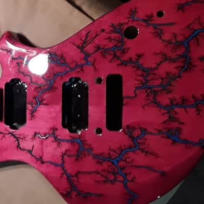 Warmoth  Z Body Only Magenta With Aqua Glow In The Dark Resin. (Body Only image 2