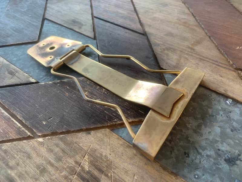 Real Life Relics Kluson Aged Gold Archtop Trapeze Tailpiece Ornate Gibson ES 175    [BF3] image 1