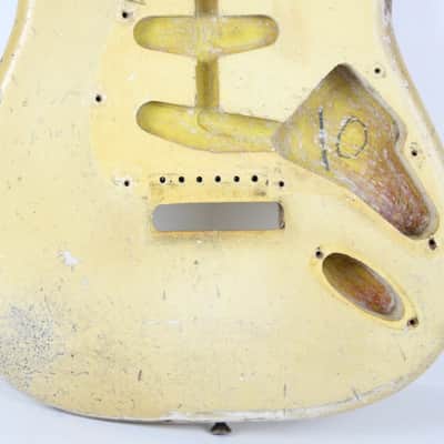 RARE 1963 Vintage Fender Stratocaster BODY 4-Bolt Refinished White/Blonde (Original Sunburst Finish) Strat USA 1960s L-Series Pre-CBS image 3