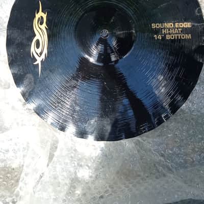 Paiste Black Alpha Slipknot edition Sound Edge Hi Hat 14" 2008-2010 - Black with Gold Slipknot logo image 2