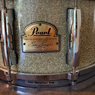 Pearl ES-1465 Eric Singer signature snare 14x6.5 2002 - Silver sparkle image 10
