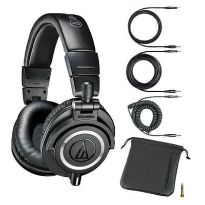 Audio-Technica ATH-M50X Professional Studio Monitor Headphones, Black, Professional Grade, Critically Acclaimed, with Detachable Cable image 1