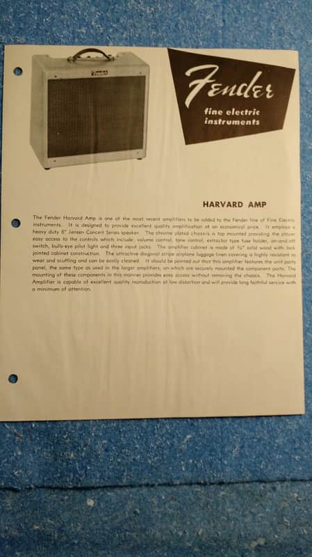 Fender  Harvard Dealer Sheet 1955 image 1