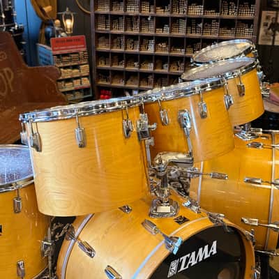 VINTAGE 1980's Tama Superstar Double Bass Drum Set in Natural Gloss - 14x24, 14x24, 8x12, 9x13, 10x14, 12x15, 16x16, 16x18 image 4