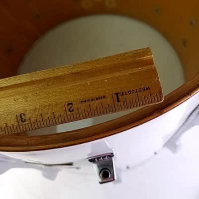 Ludwig 12x15"Marching Snare/Tom Drum White Cortex Wrap Vintage80s Blue/Olive B/O image 15