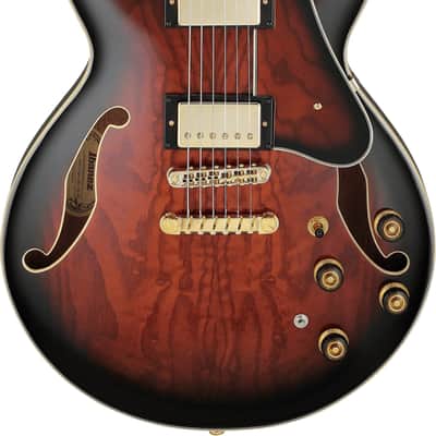 Ibanez AM153QA Artstar Semi-Hollow Electric Guitar, Ebony Fingerboard, Dark Brown Sunburst image 1