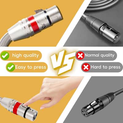 XLR Cables 50FT Long 1 Pack, Heavy Duty Oxygen-Free Copper 3-Pin Balanced Shielded XLR Male to Female Microphone Cable for Recording Studio Speaker, PA Systems, Audio Mixer and More image 6