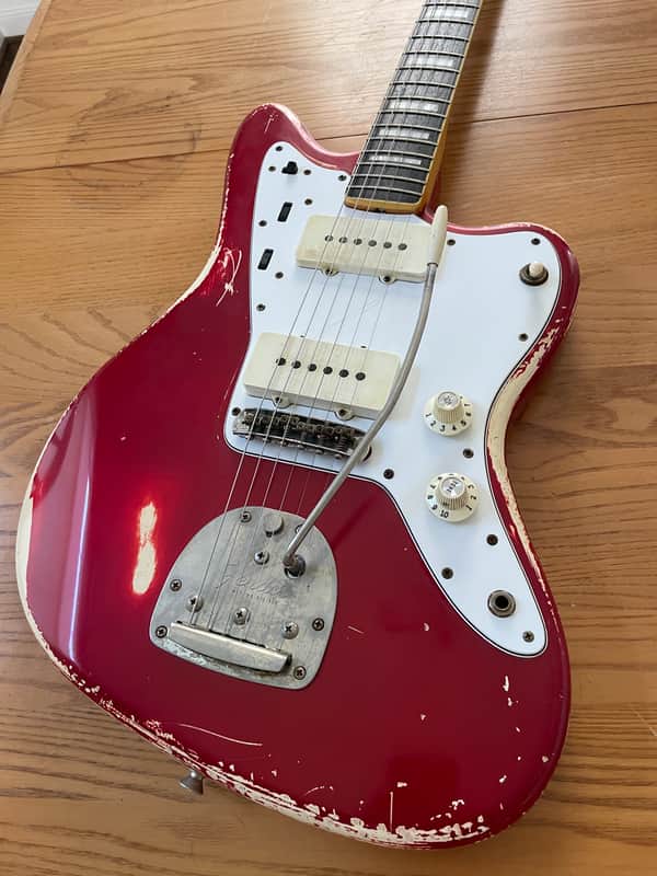 Fender MIJ JM66B Jazzmaster 1990's Candy Apple Red Nitro Relic Duncan Antiquities Spitfire Wide Bevel Pickguard image 1