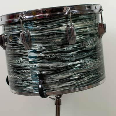 1970s Rogers 10x14 Blue Strata Pearl Concert Tom image 6