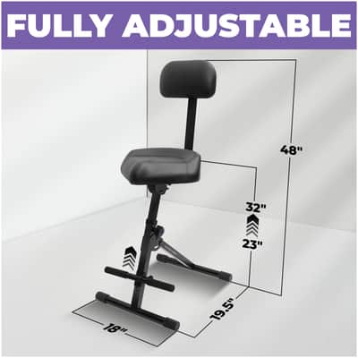 Liquid Stands Adjustable Guitar Stool with Backrest - Drum Seat, Musician Chair image 2
